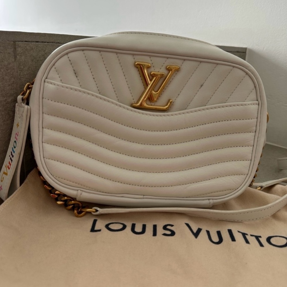 Authentic Louis Vuitton New Wave crossbody white camera bag rainbow tag